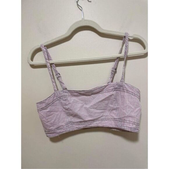 Free People Gingham Button Up and Cropped Bandeau Set Size S - Picture 4 of 7